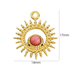 Позолоченный кулон из нержавеющей стали с Луной и звездой, полые шармы, красочные натуральные камни, драгоценные камни для поделок, украшения для свадьбы, вечеринки, подарки - Product Image 3