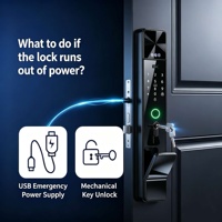 Cerradura Inteligente para Puerta de Seguridad para el Hogar, Huella Dactilar, Aplicación, WiFi, Contraseña, Tarjeta, Desbloqueo Digital