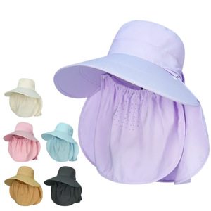 Women's Summer Wide Brim Sun <b>Hat</b> With Face Shield Breathable UV Protection Bucket <b>Hat</b> For Outdoor Activities - Product Image 5