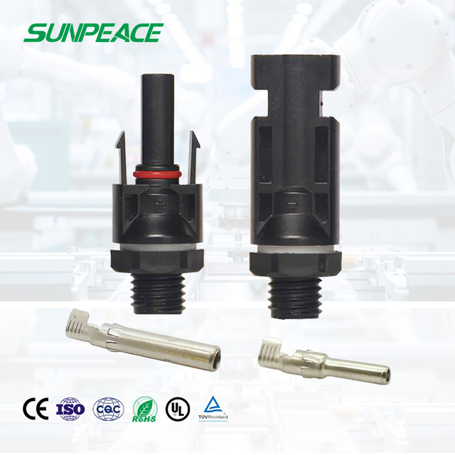 For MC4 Solar Connector 1P Adaptor with Copper Contacts Aluminum/Nylon/PC Housing IP67 Waterproof DC Connector for PV Cable
