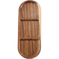 Plateau jetable pour tasses à café en bois d'acacia avec assiette pour petit déjeuner thé au lait de soja et thé de l'après-midi usage domestique