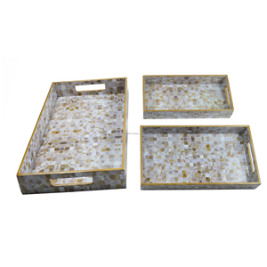 Bandejas de lujo para servir hechas a mano modernas, diseño de acabado impreso, lo mejor para servir comida, bebida, bandeja para el hogar de madera Natural, decoraciones - Product Image 6