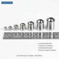 Piston à ressort cylindrique en acier inoxydable durable, pointe sphérique 6mm 8mm 10mm, pour indexage élastique