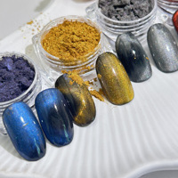 COLORMARK Bubuk Glitter Magnetik Mewah Penyerapan Lambat Bebas Perekat untuk Seni Kuku Efek Cat-Eye Aurora Fluoresen