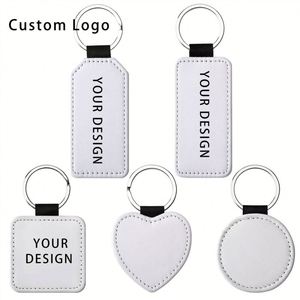 Eco-Friendly Stainless Steel Keyring Decorations with Woven PU Leather Custom Patterns for Special Occasions - Product Image 4