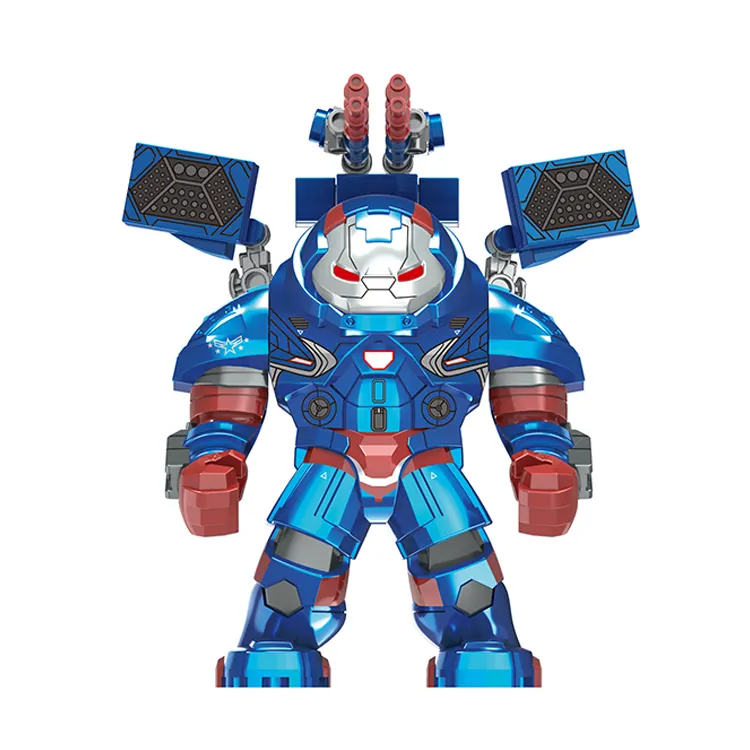 Nouvel arrivage de super-héros version améliorée patriot corps complet bleu peinture métallique en aérosol grandes figurines blocs de construction jouets pour garçons