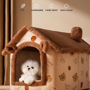 Cama para Mascotas de Dibujos Animados con Diseño de Casa de Osito, con Forro Polar Ártico y Relleno de Poliéster, Acolchado de Esponja Suave, para Perros y Gatos - Product Image 3