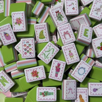 Tuiles de Mahjong Américaines en Acrylique Vert de Luxe pour Noël, 160 Pièces, Coffret Cadeau pour la Maison, pour le Divertissement et les Jeux de Société