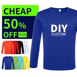 Promotion Cheap Woven Quick Dry Polyester Crew Neck Long Sleeve Unisex <b>T</b>-Shirts - Product Image 3