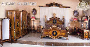 Juego de Muebles de Dormitorio Modernos de Estilo Turco de Lujo, Cama de Madera de Teca Tallada de Alta Gama, Mesita de Noche, Color y Tamaño Personalizables - Product Image 3