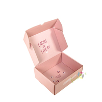 Boîte postale en carton rose Emballage en papier Boîte d'expédition ondulée pour vêtement