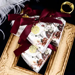 新款帆布圣诞包圣诞礼物结婚饰品伴娘唇彩包包装带蝴蝶结