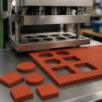 Foglio di Gomma Siliconica Rossa Jacey, a Celle Chiuse, Tagliato a Misura, Resistente alle Alte Temperature, 3mm 5mm per Isolamento Termico e Ammortizzazione