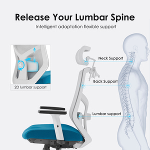 <span class=keywords><strong>Silla</strong></span> Ejecutiva Moderna de Respaldo Alto con Soporte <span class=keywords><strong>Lumbar</strong></span> 2D, <span class=keywords><strong>Silla</strong></span> Ergonómica de Oficina con Malla, Sillas de Oficina - Product Image 2