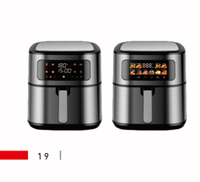 Friteuse à air numérique à double cuve avec grand écran couleur et fenêtre de visualisation, capacités 2.5L, 5.0L, 6.0L, 8L, 9L, 10L, 11L, 12L