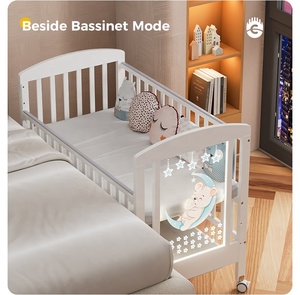 Lit bébé en bois <span class=keywords><strong>anti</strong></span>-moustiques personnalisable avec logo, réglable en hauteur et équipé d'éclairage – Meilleure vente - Product Image 5