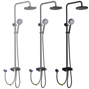 Single Cold Piano Key Shower Faucet Set Rain Shower Head With Handheld 304 Stainless Steel Bathroom Shower System - Product Image 4