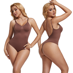 Preço de fábrica Bodysuit Backless Tanga Levantamento Bunda Compressão Aberta Virilha Barriga Controle Nylon para Sliming Shapers - Product Image 1