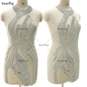 WDP-567 keering Hot prom Gown handmade vải tuyn lấp lánh kim cương trang trí Rhinestone appliques vạ<span class=keywords><strong>t</strong></span> áo cho váy - Product Image 5