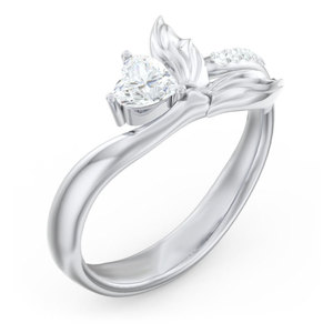 Anello a Coda di Sirena con Zirconi a Forma di Cuore per Donne, Gioiello da Dito Fantasioso e alla Moda - Product Image 1