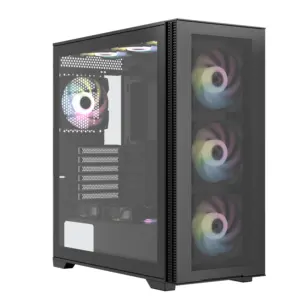 Tour complète simple et gratuite, châssis d'ordinateur 120 240 360, côté refroidi à l'eau, verre trempé Transparent, boîtier de bureau pour PC de jeu, boîtier ATX