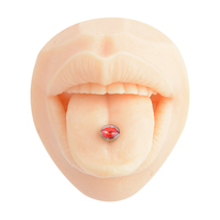 Barbell de Langue en Titane G23 ASTM F136 avec Opale Sertie à Griffes, Sans Filetage, à Enfiler, pour Piercing de Cartilage et Sourcil, Bijoux Corporels, Vente en Gros