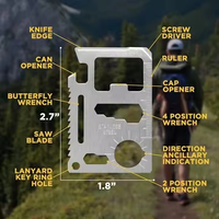 Couteau multifonction en acier inoxydable Survival 11, léger, durable, carte de sauvetage pour le camping, outil créatif pour l'extérieur
