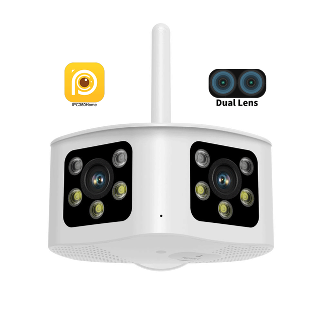 IPC360 4MP 6MP  8MP Outdoor Wifi Dual Lens Network Camera Wifi Dual Lens 180 Degree Panoramic Wireless Surveillance Cctv Camera