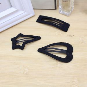 Pince à cheveux en tissu BB noire, pince bec de canard pour enfants, usage quotidien, formes étoile, cœur, rectangle, origine Yiwu, été 2022 - Product Image 1
