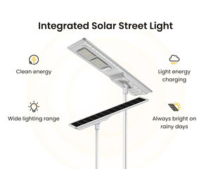 Autoroute lampe intégrée blanc extérieur étanche Mono panneau solaire lampadaires IP65 route <span class=keywords><strong>rue</strong></span> - Product Image 3