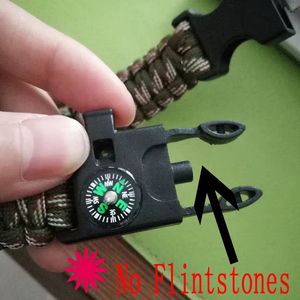 4 1 braccialetto di sopravvivenza di emergenza per gli uomini di salvataggio all'aperto paracadute cordino da polso fischietto Paracord fuoco pietra focaia - Product Image 3