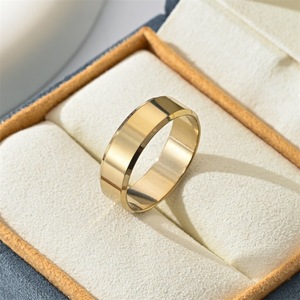 <b>Titanium</b> Steel <b>Ring</b> 7mm Double Beveled Mirror Finish Unisex Fashion Jewelry Gift - Product Image 2