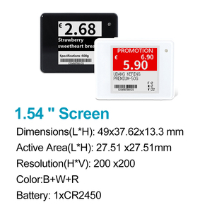 Etiquettes Iot de vente au détail sans fil personnalisées de 1.54 pouces avec affichage électronique des prix pour solution de vente au détail intelligente de dépanneur en libre service - Product Image 2