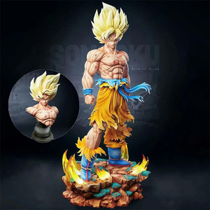 Statua Jt <span class=keywords><strong>Z</strong></span> Son Goku in PVC con Teste Intercambiabili, Base LED, Action Figure Super Saiyan da Collezione, Giocattoli e Regali - Product Image 1