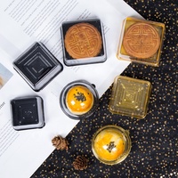 MorSun – boîte à Cupcake à fond en plastique doré, support noir, boîte à muffins, boulangerie, magasin de gâteaux, vente, utilisation boîte à fond plat, 100g