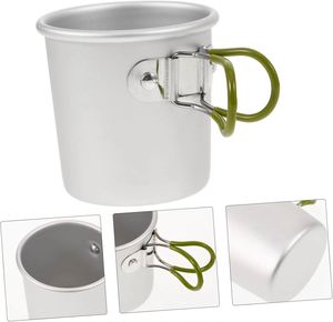 Mug de camping pliable en aluminium avec poignée, tasse à boire légère en métal, utilisation en extérieur, facile à nettoyer pour la randonnée et les voyages - Product Image 4