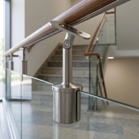 Support de poteau de garde-corps en verre en acier inoxydable pour escalier, balcon, terrasse