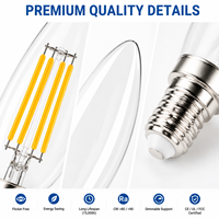 Approvisionnement direct usine – Ampoules LED personnalisées C35 CA35, type bougie, transparentes, givrées, blanc laiteux, certifiées CE, OEM ODM, pour éclairage domestique et hôtelier