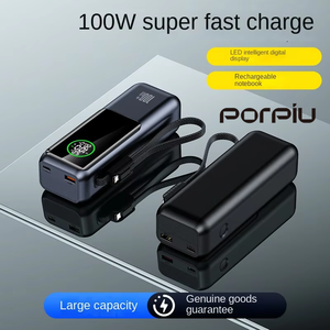 Batería Externa Portátil PORPIU de Alta Capacidad PD100W 20000mAh Ultra Delgada con Pantalla LED, Salida Micro USB Tipo-C, <span class=keywords><strong>Carga</strong></span> Súper Rápida - Product Image 2