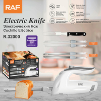 Couteau électrique domestique RAF R.32000, outil de découpe 2-en-1 pour le pain et la viande avec lames interchangeables en acier inoxydable