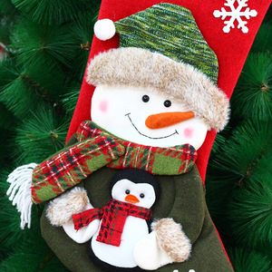 Sac cadeau en forme de chaussette de Noël, design Père Noël, bonhomme de neige, renne, nouvelles décorations de Noël 2022, sacs à bonbons écologiques - Product Image 2