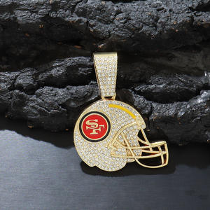 Kalung Liontin Berlian Lapis Emas Gaya Hip-Hop Amerika Eropa Detroit Tigers, Rantai Bambu, Aksesoris Pria - Product Image 6