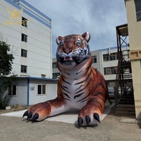 Ballon gonflable géant en forme de tigre simulé pour exposition animale en extérieur, sculpture gonflable géante d'animal sauvage pour affichage en place publique