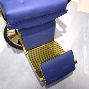 Poltrona da Barbiere Vintage in Metallo Resistente Reclinabile Arredamento per Salone da Uomo per Hotel e Salone di Bellezza - Product Image 6