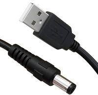 Connecteur USB 2.0 mâle à courant direct, adaptateur de recharge, 5.5x2.1mm, 5V, Type A