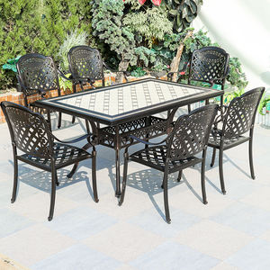 <span class=keywords><strong>Set</strong></span> di Mobili <span class=keywords><strong>da</strong></span> <span class=keywords><strong>Giardino</strong></span> <span class=keywords><strong>Outlet</strong></span> di Fabbrica, <span class=keywords><strong>Tavolo</strong></span> <span class=keywords><strong>da</strong></span> Pranzo Rettangolare Moderno con <span class=keywords><strong>Sedie</strong></span> per Esterni <span class=keywords><strong>e</strong></span> Ristoranti, Struttura in Alluminio Pressofuso - Product Image 2