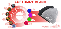 Cappelli Invernali Personalizzati con LED Colorati Natalizi, Berretti Lavorati a Maglia in Acrilico Jacquard con Fiocchi Cartoon