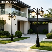 Lampes LED d'extérieur de style européen, étanches IP65, blanc chaud, pour jardin, à tête simple/double, noir/bronze antique, pour villa et pelouse