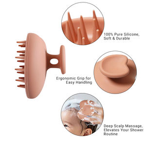 Cepillo de Silicona para Masaje del Cuero Cabelludo, Redondo, Impermeable, con Logotipo Personalizado al por Mayor, para Limpieza de la Caspa y Masaje de la Cabeza - Product Image 3