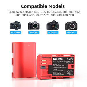 Batteria per Fotocamera Digitale KingMa LP-E6P 2600mAh Completamente Decodificata, Certificata Compatibile con Canon EOS R5 II R5 <span class=keywords><strong>90D</strong></span> - Product Image 3